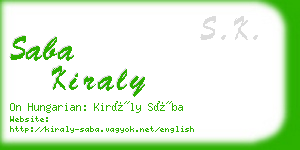 saba kiraly business card